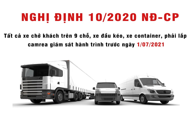 Quy định lắp đặt camera giám sát trên phương tiện kinh doanh vận tải đường bộ theo quy định của Chính phủ tại Nghị định 10/2020/NĐ-CP.